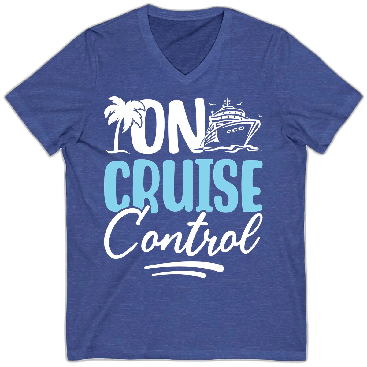 On Cruise Control V-Neck in Heather True Royal