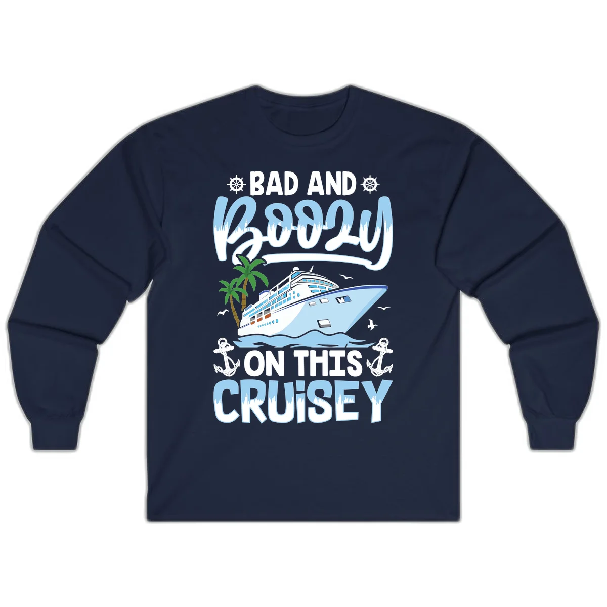 Bad And Knotty On This Cruise Long Sleeve in Navy