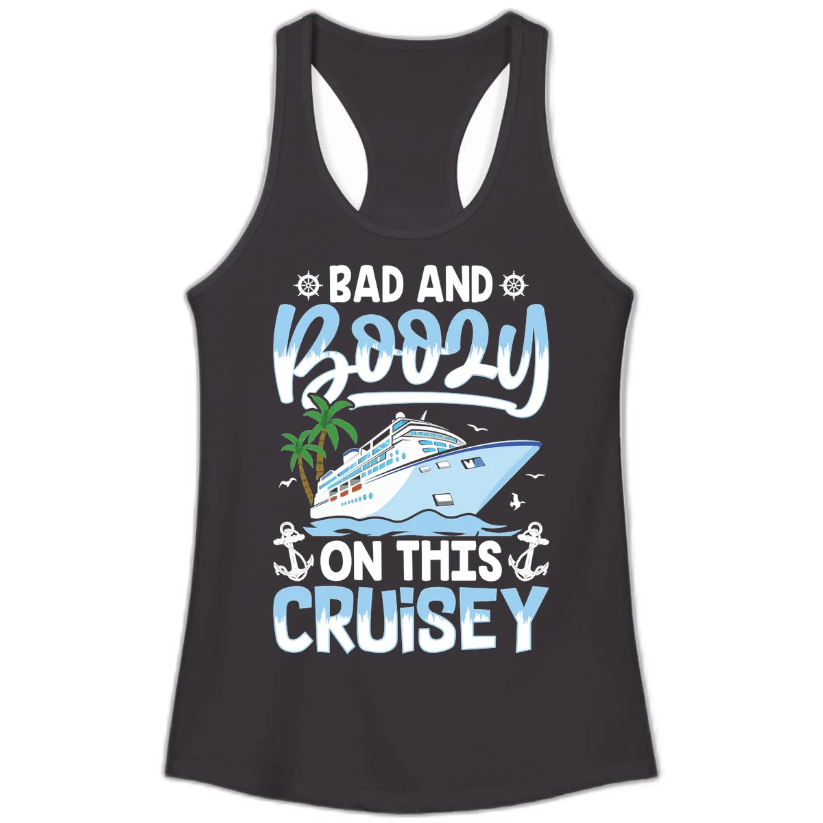 Bad And Knotty On This Cruise Ladies Tank in Black