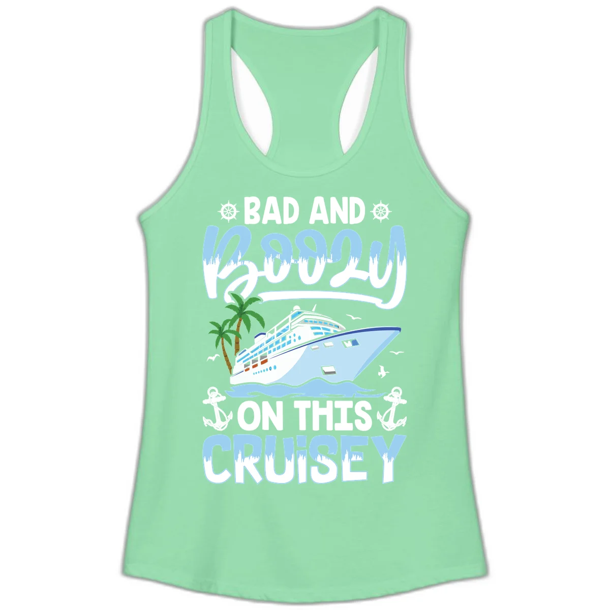 Bad And Knotty On This Cruise Ladies Tank in Solid Mint