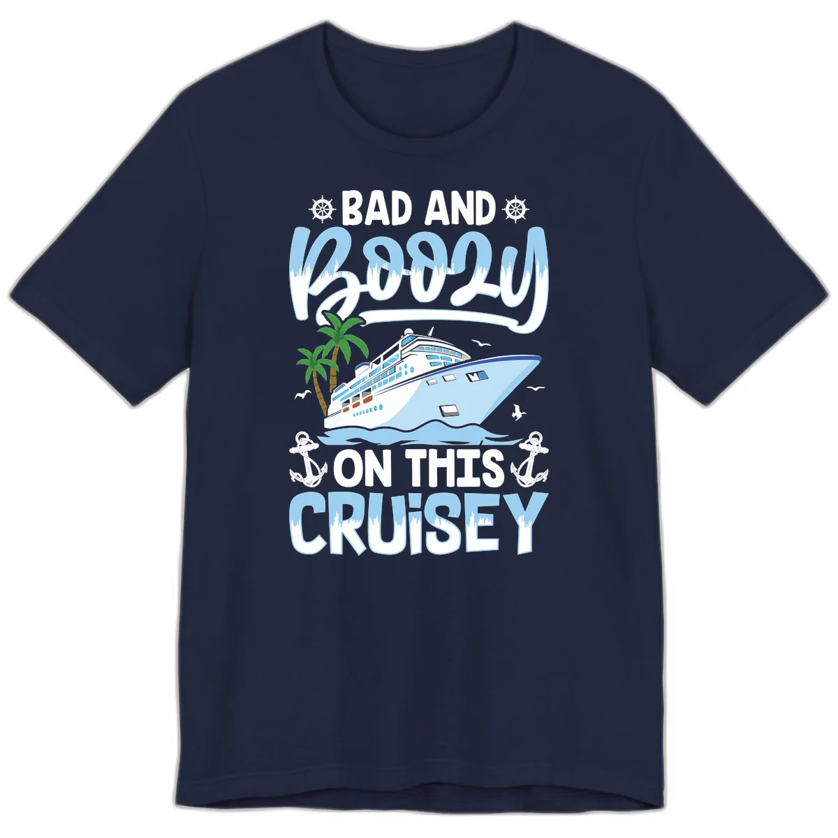 Bad And Knotty On This Cruise Premium T-Shirt in Navy