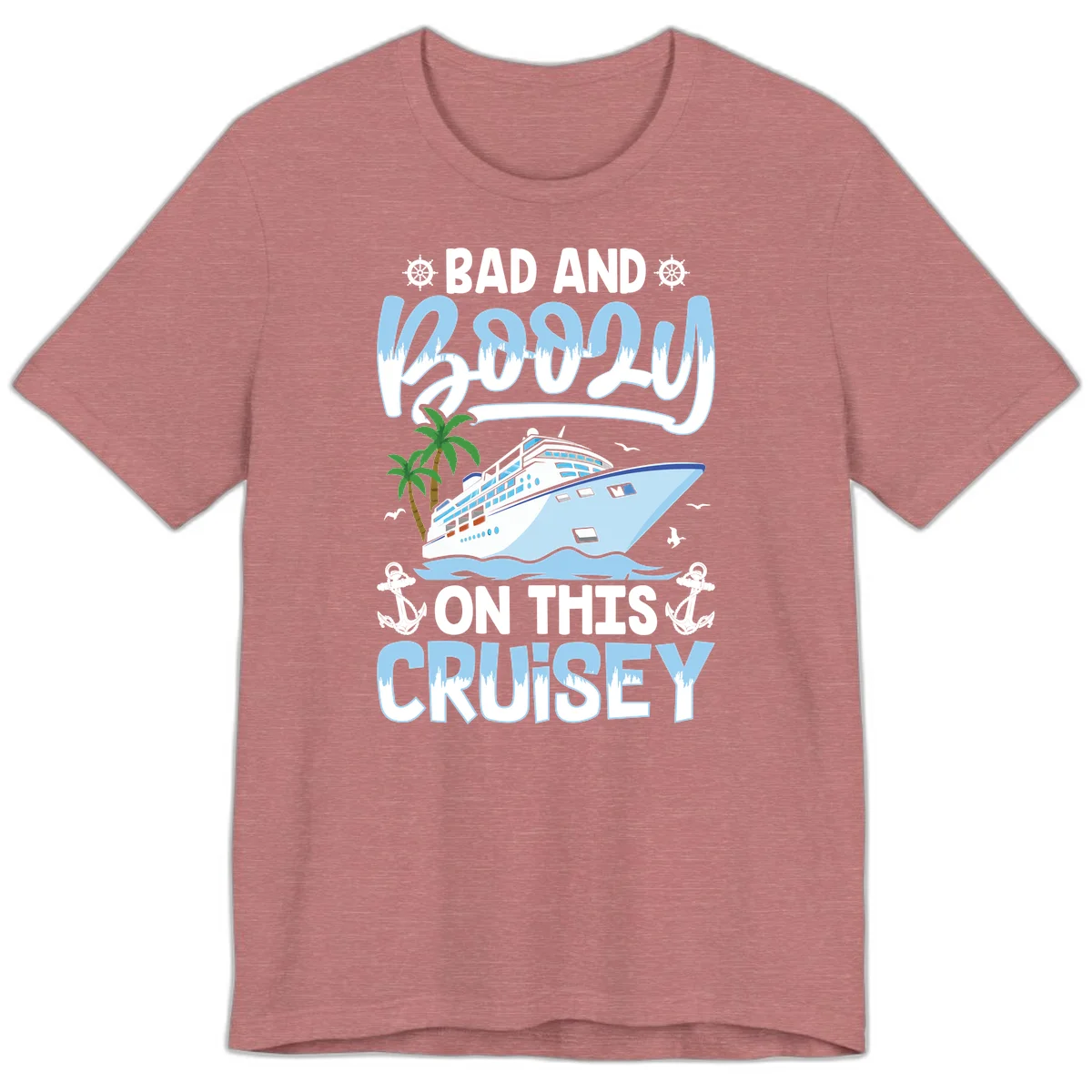 Bad And Knotty On This Cruise Premium T-Shirt in Heather Mauve