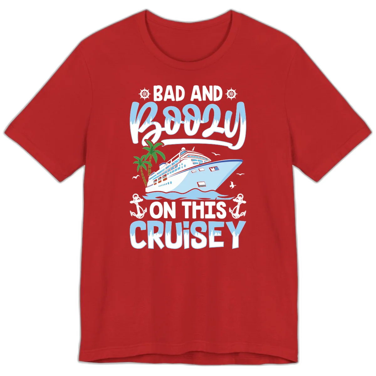 Bad And Knotty On This Cruise Premium T-Shirt in Red