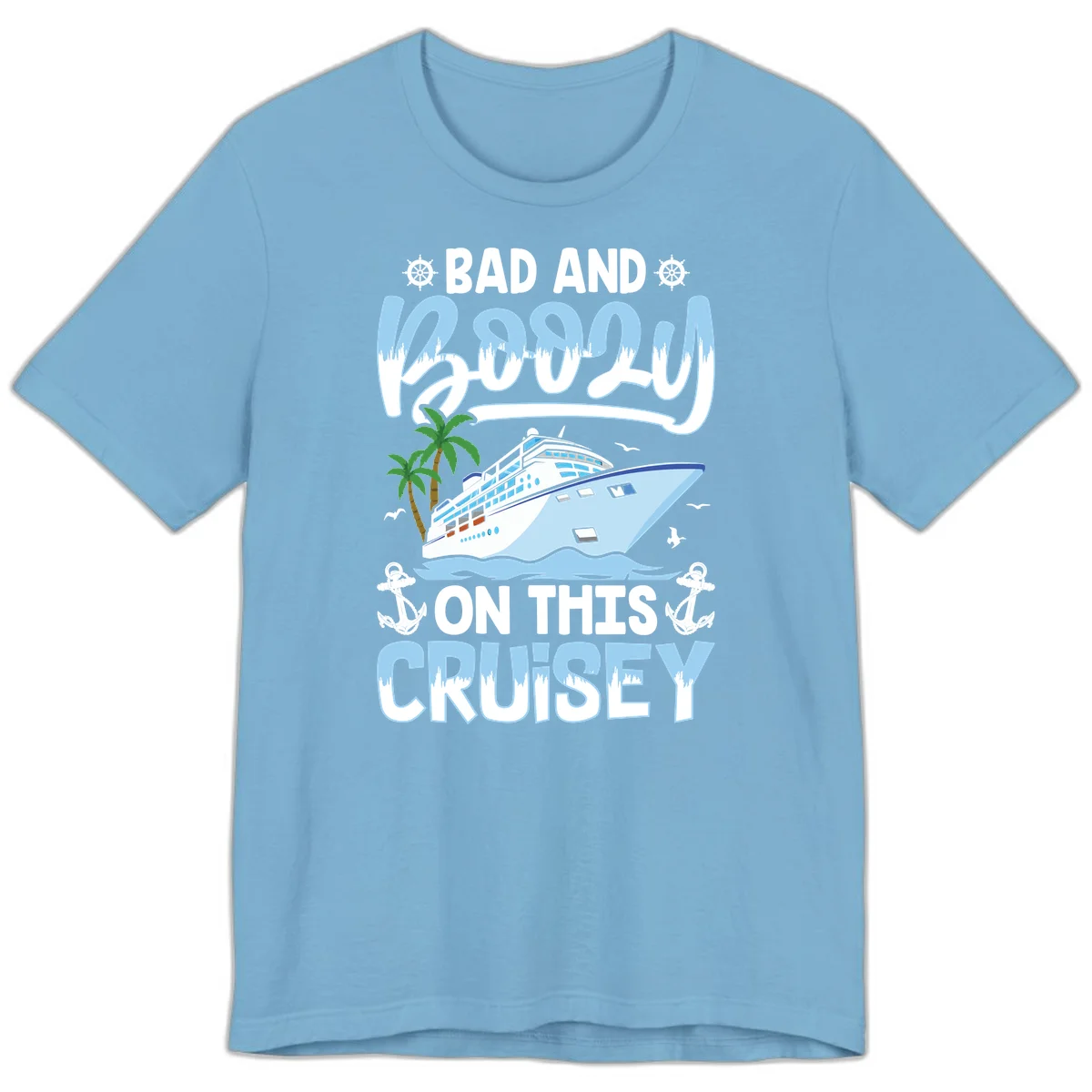 Bad And Knotty On This Cruise Premium T-Shirt in Ocean Blue