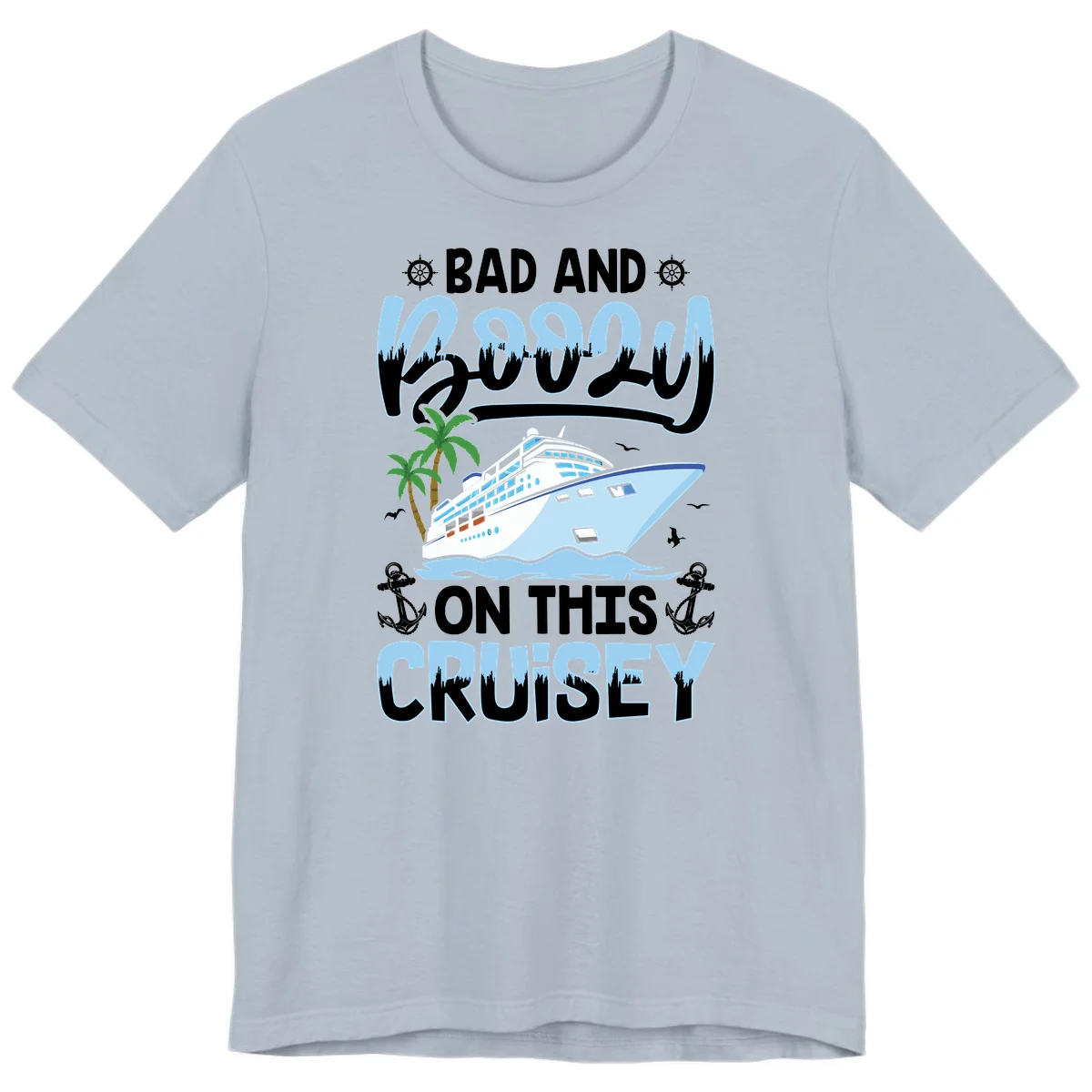Bad And Knotty On This Cruise Premium T-Shirt in Light Blue