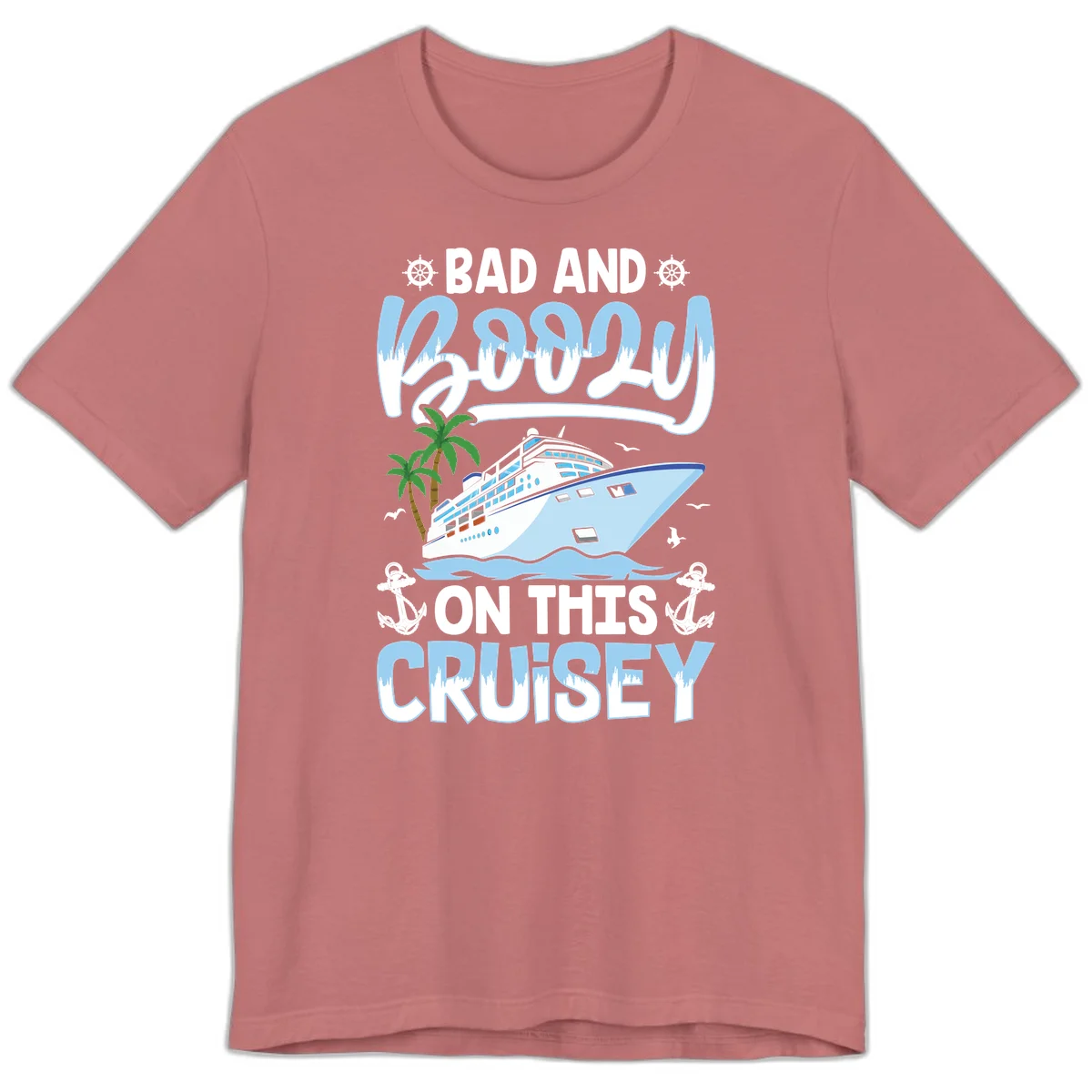 Bad And Knotty On This Cruise Premium T-Shirt in Mauve