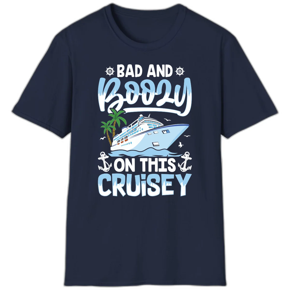 Bad And Knotty On This Cruise T-Shirt in Navy