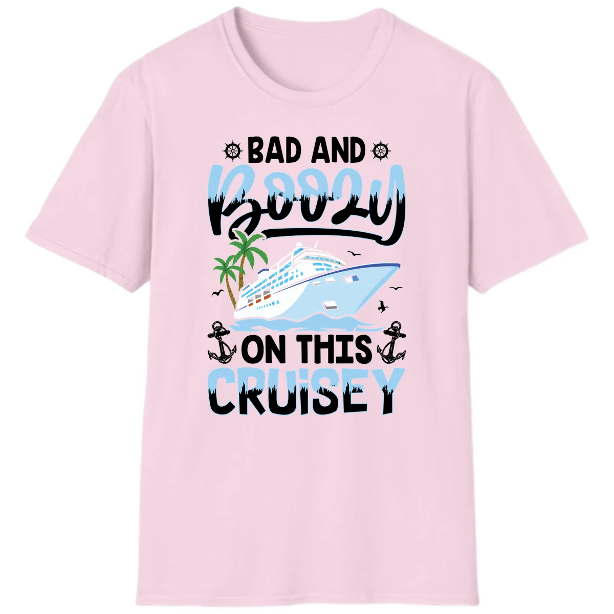 Bad And Knotty On This Cruise T-Shirt in Light Pink