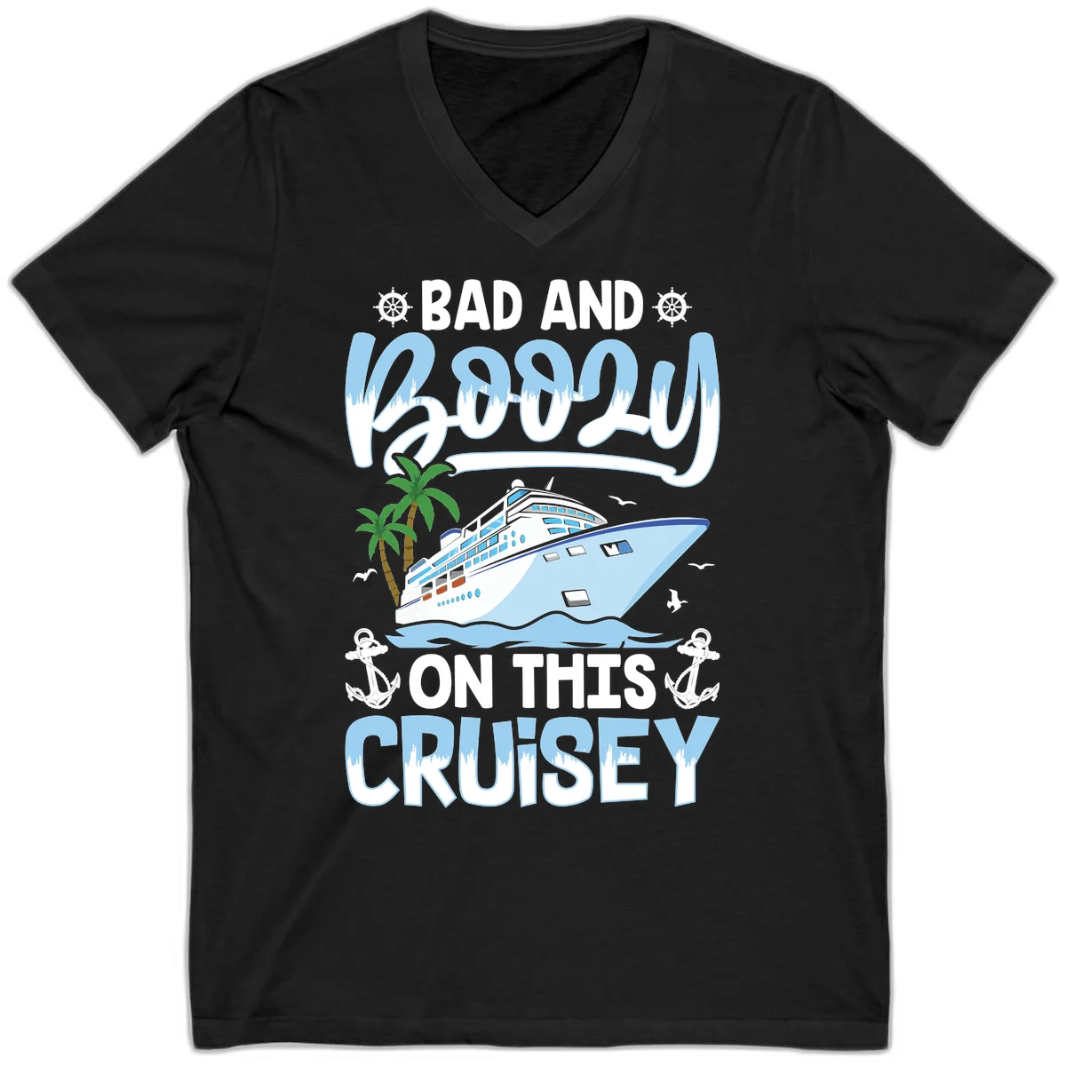 Bad And Knotty On This Cruise V-Neck in Black
