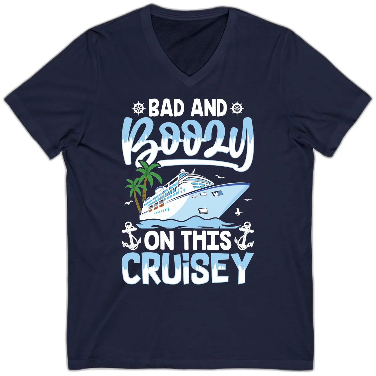 Bad And Knotty On This Cruise V-Neck in Navy