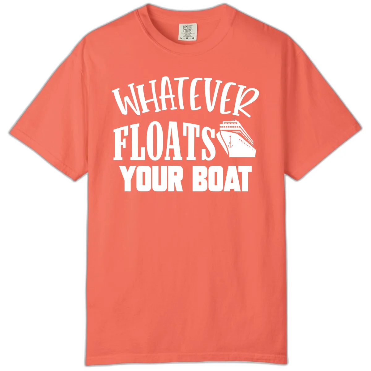 Whatever Floats Your Boat Comfort Color T-Shirt in Bright Salmon