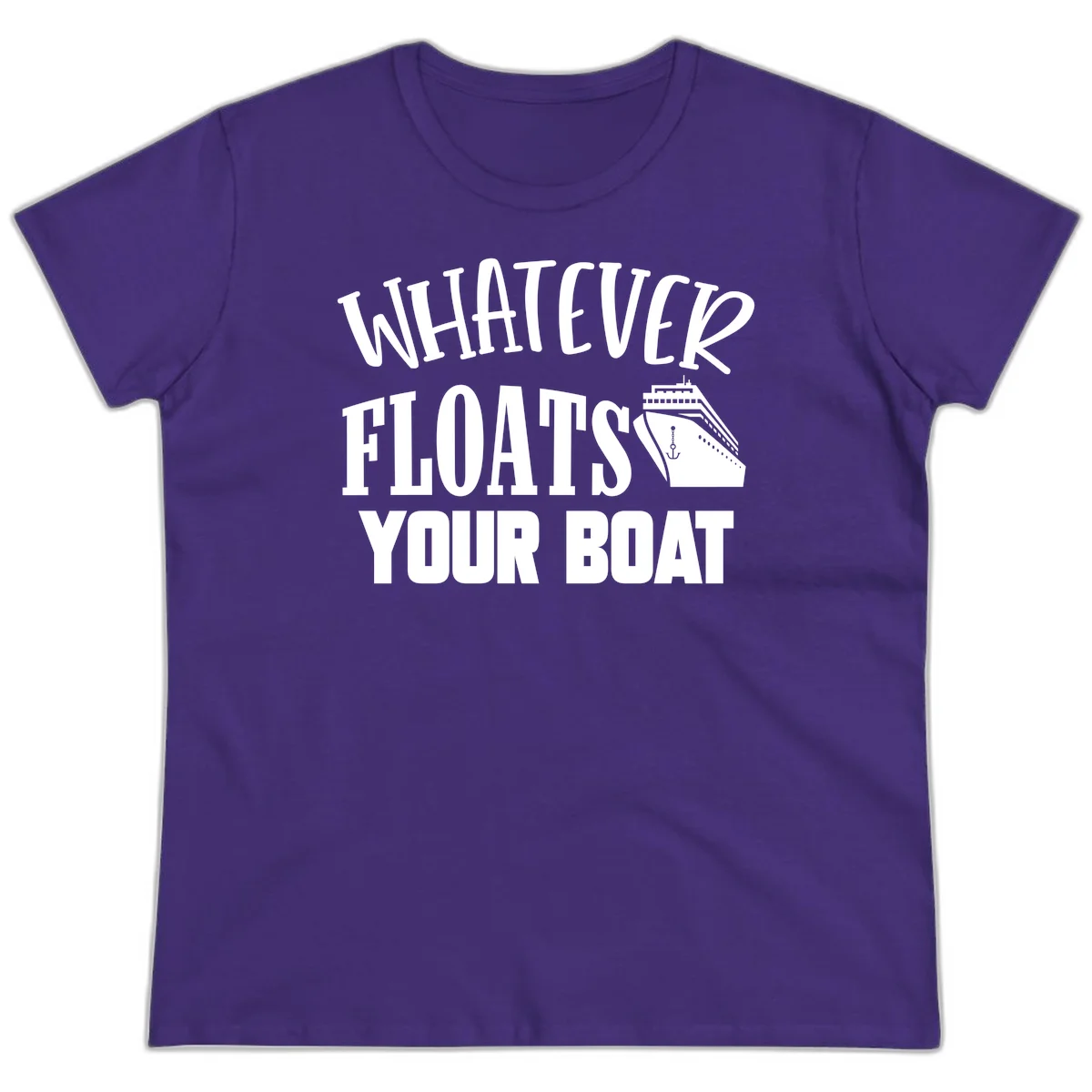 Whatever Floats Your Boat Funny Ladies Tee in Purple