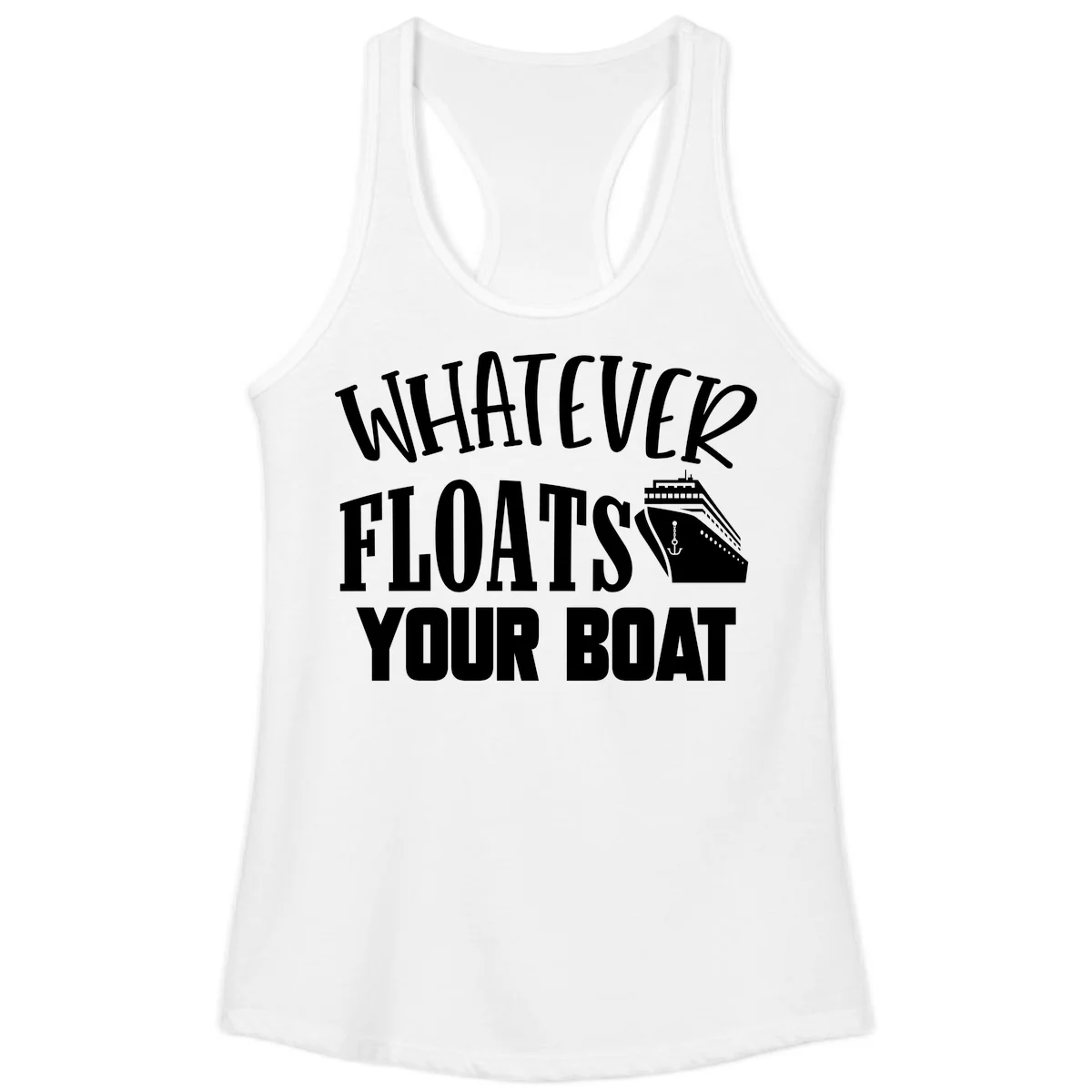 Whatever Floats Your Boat Ladies Tank Top in White
