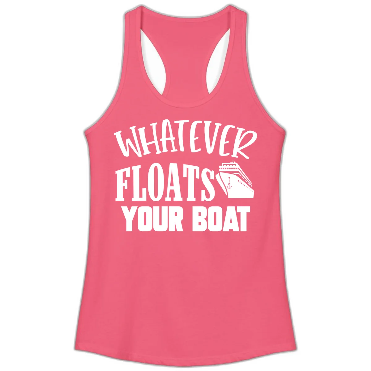 Whatever Floats Your Boat Ladies Tank Top in Hot Pink