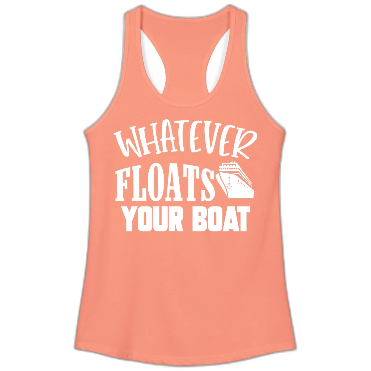 Whatever Floats Your Boat Ladies Tank Top in Solid Light Orange