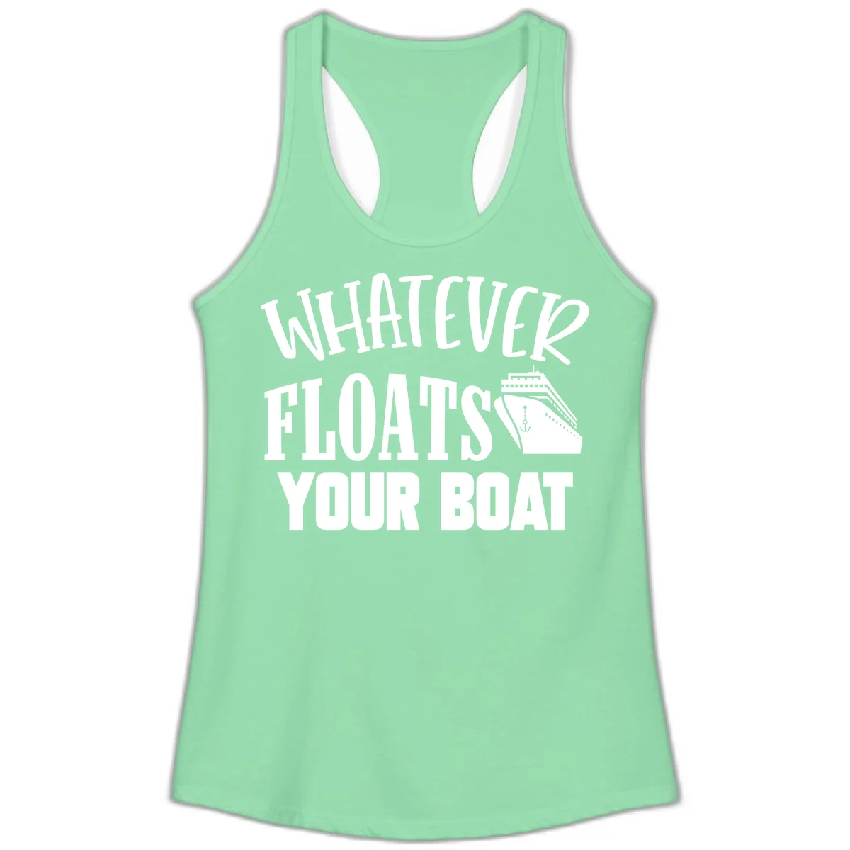 Whatever Floats Your Boat Ladies Tank Top in Solid Mint