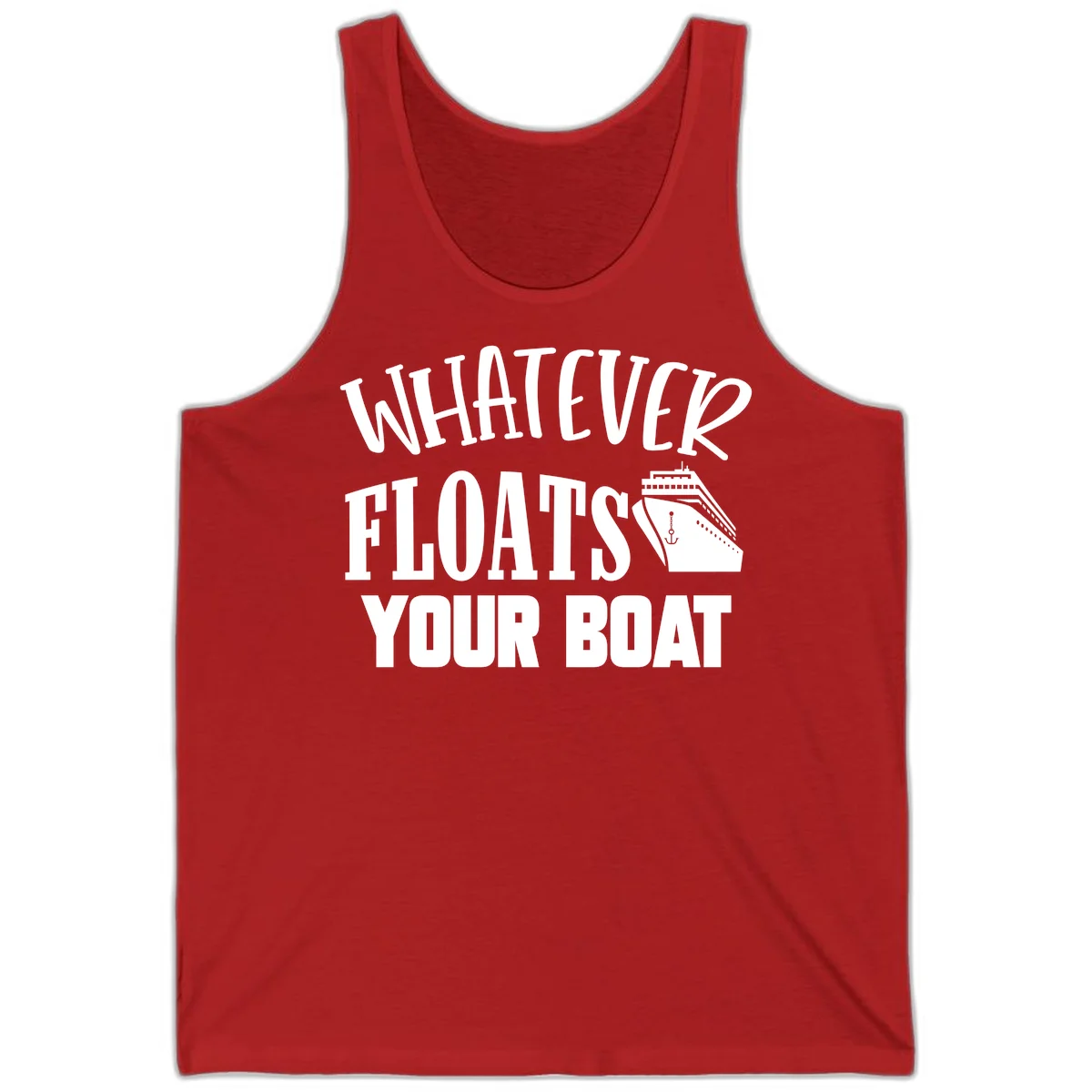 Whatever Floats Your Boat Cruise Tank Top in Red