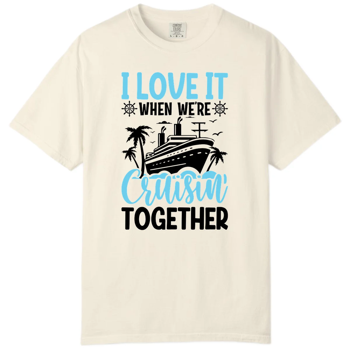 Cruising Together Nautical Design Comfort Color Tee in Ivory