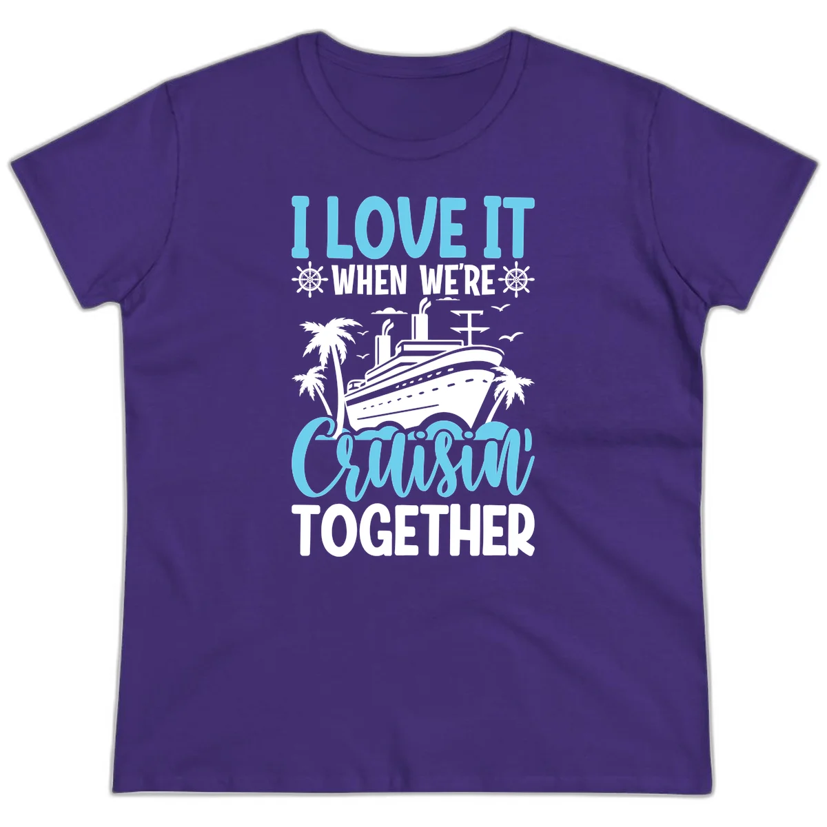 Cruising Together Nautical Design Ladies Tee in Purple