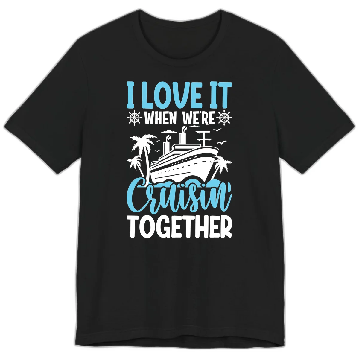 Cruising Together Nautical Design Premium T-Shirt in Black