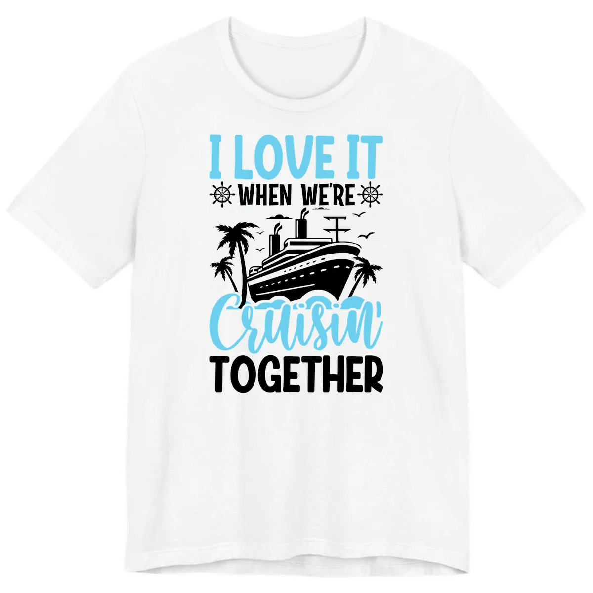 Cruising Together Nautical Design Premium T-Shirt in White