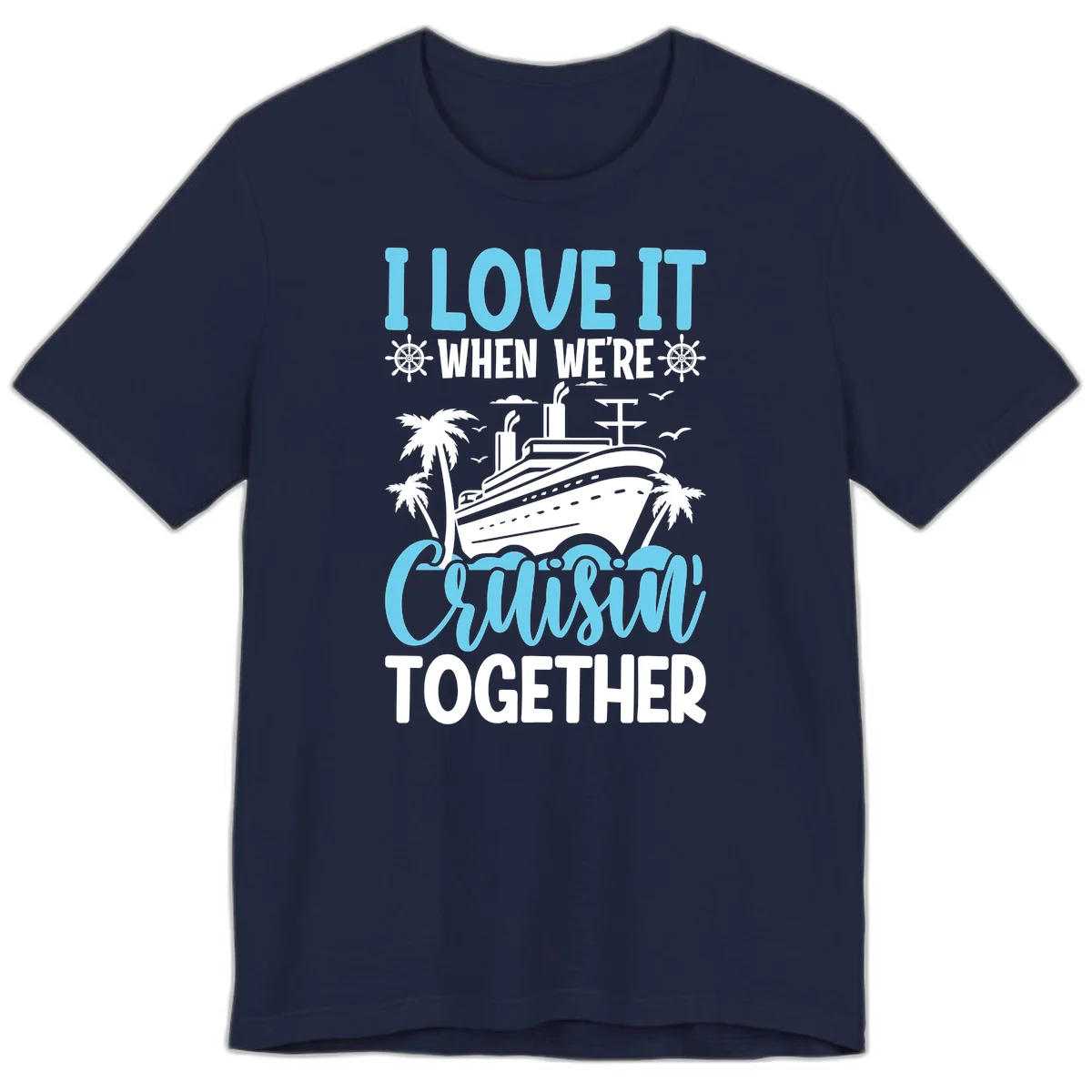 Cruising Together Nautical Design Premium T-Shirt in Navy