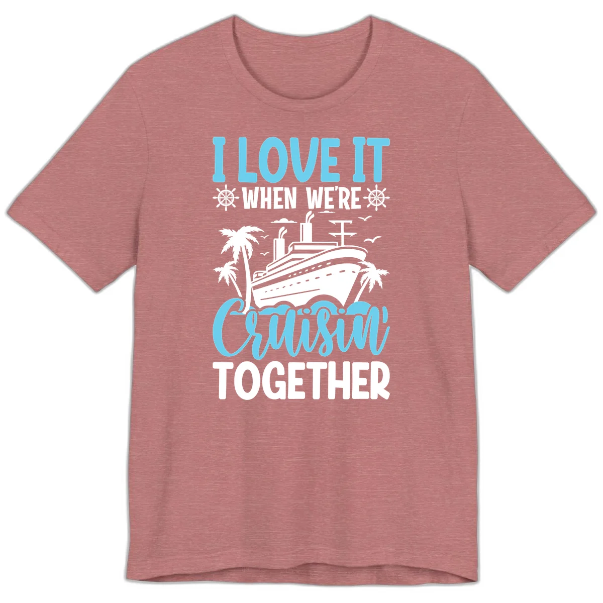 Cruising Together Nautical Design Premium T-Shirt in Heather Mauve