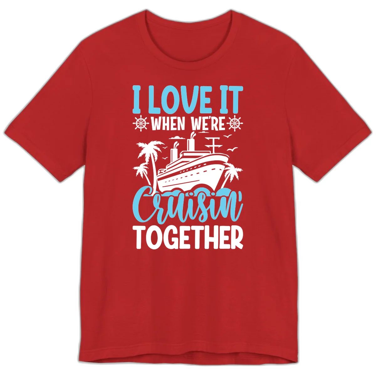 Cruising Together Nautical Design Premium T-Shirt in Red