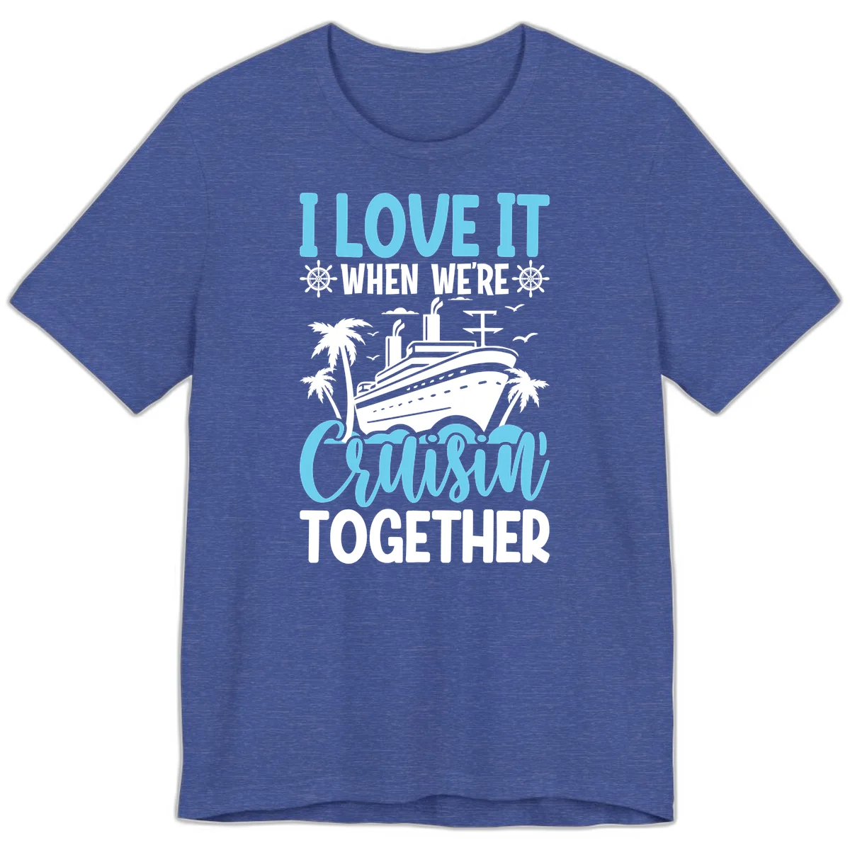 Cruising Together Nautical Design Premium T-Shirt in Heather True Royal