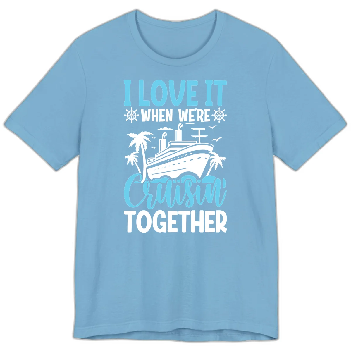 Cruising Together Nautical Design Premium T-Shirt in Ocean Blue