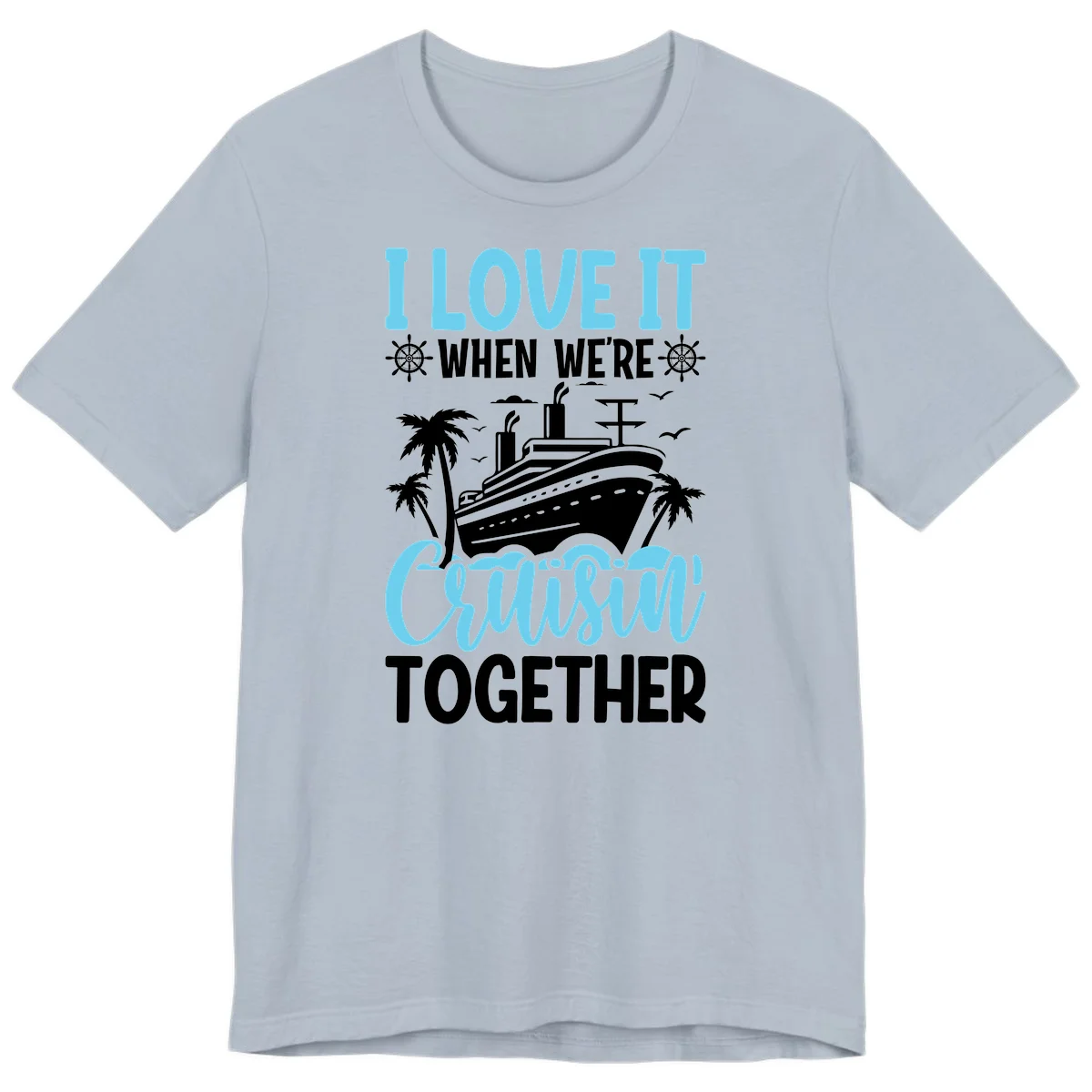 Cruising Together Nautical Design Premium T-Shirt in Light Blue