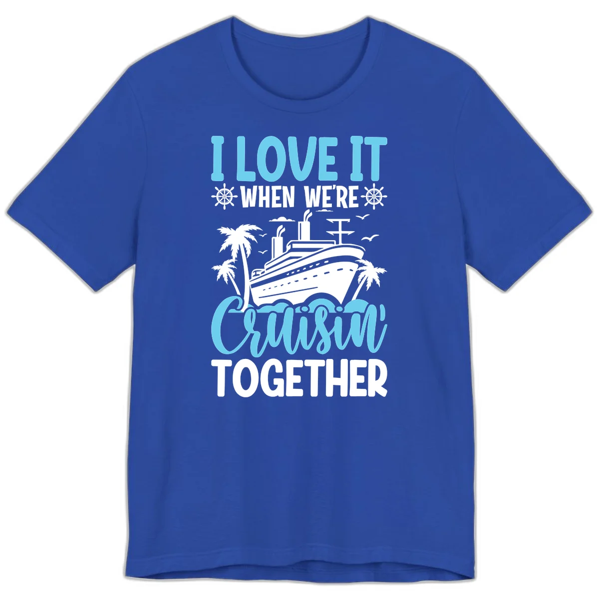 Cruising Together Nautical Design Premium T-Shirt in True Royal
