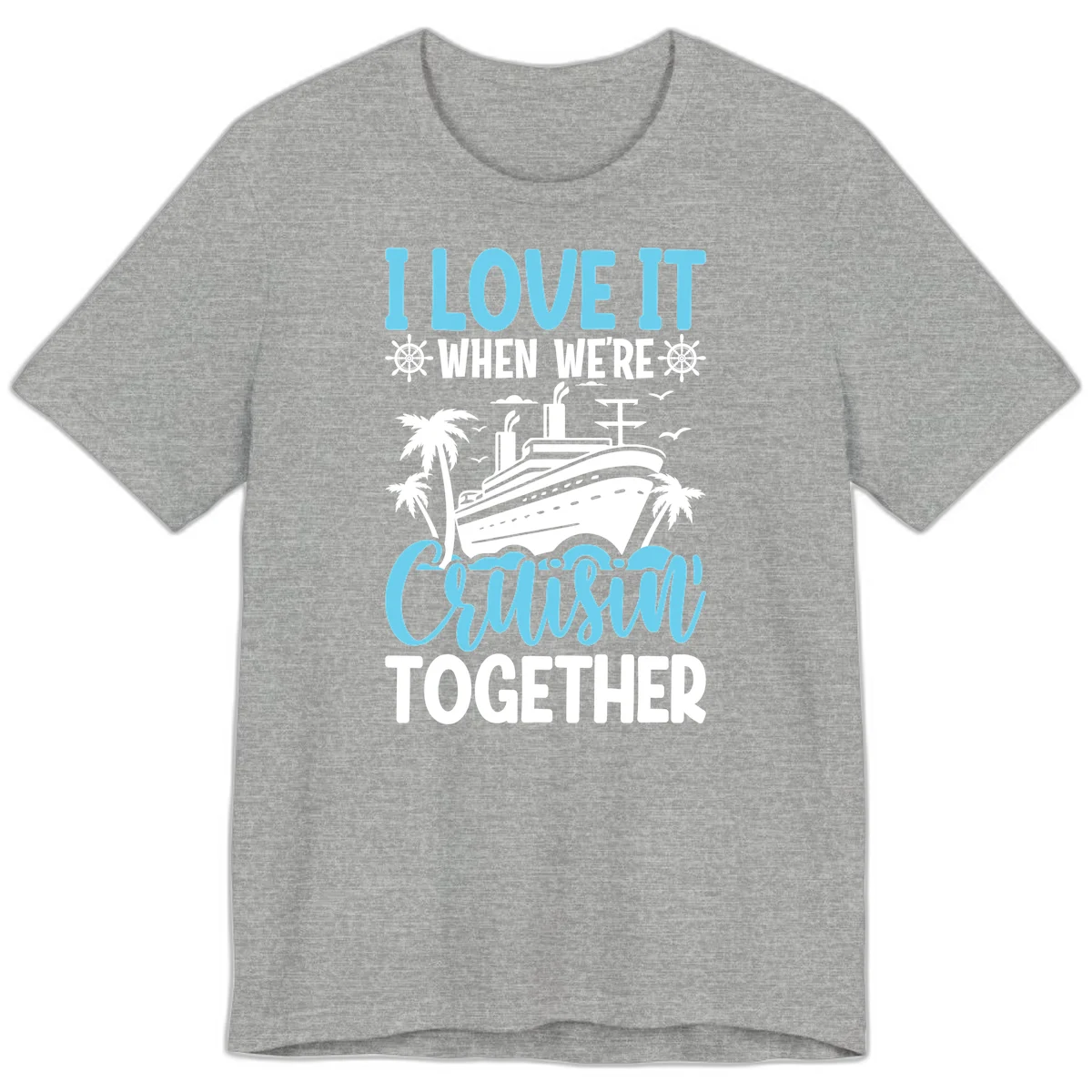 Cruising Together Nautical Design Premium T-Shirt in Athletic Heather