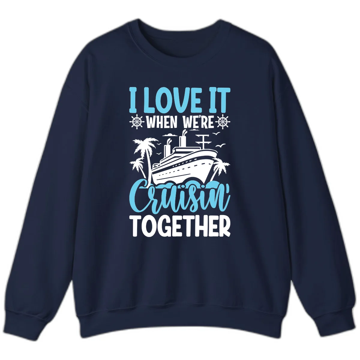 Cruising Together Nautical Design Sweatshirt in Navy