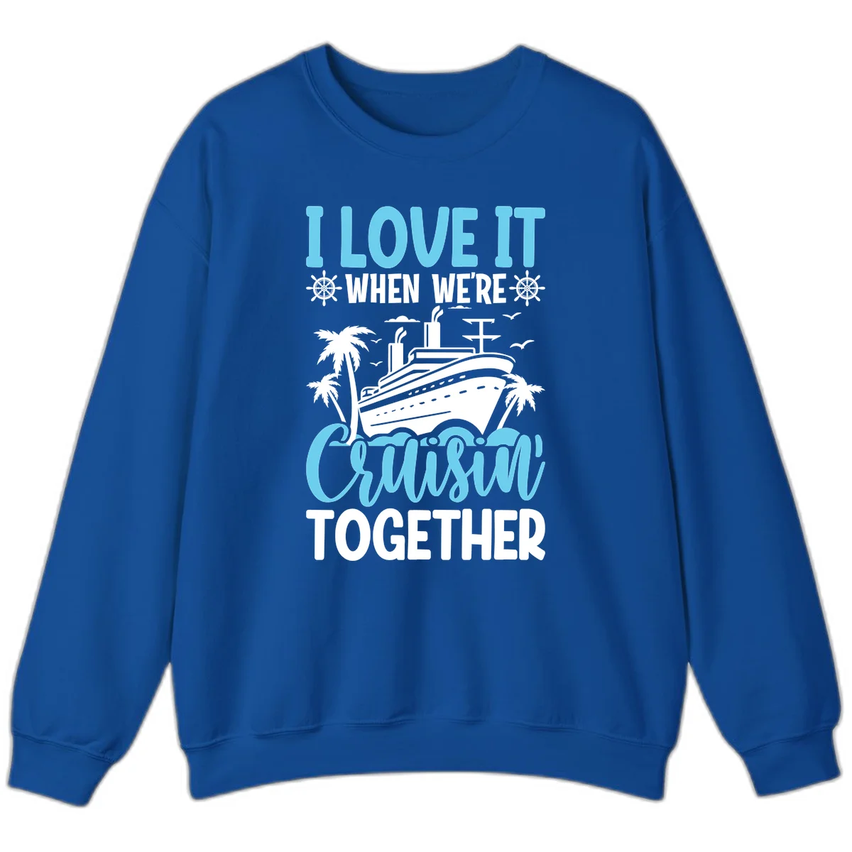 Cruising Together Nautical Design Sweatshirt in Royal