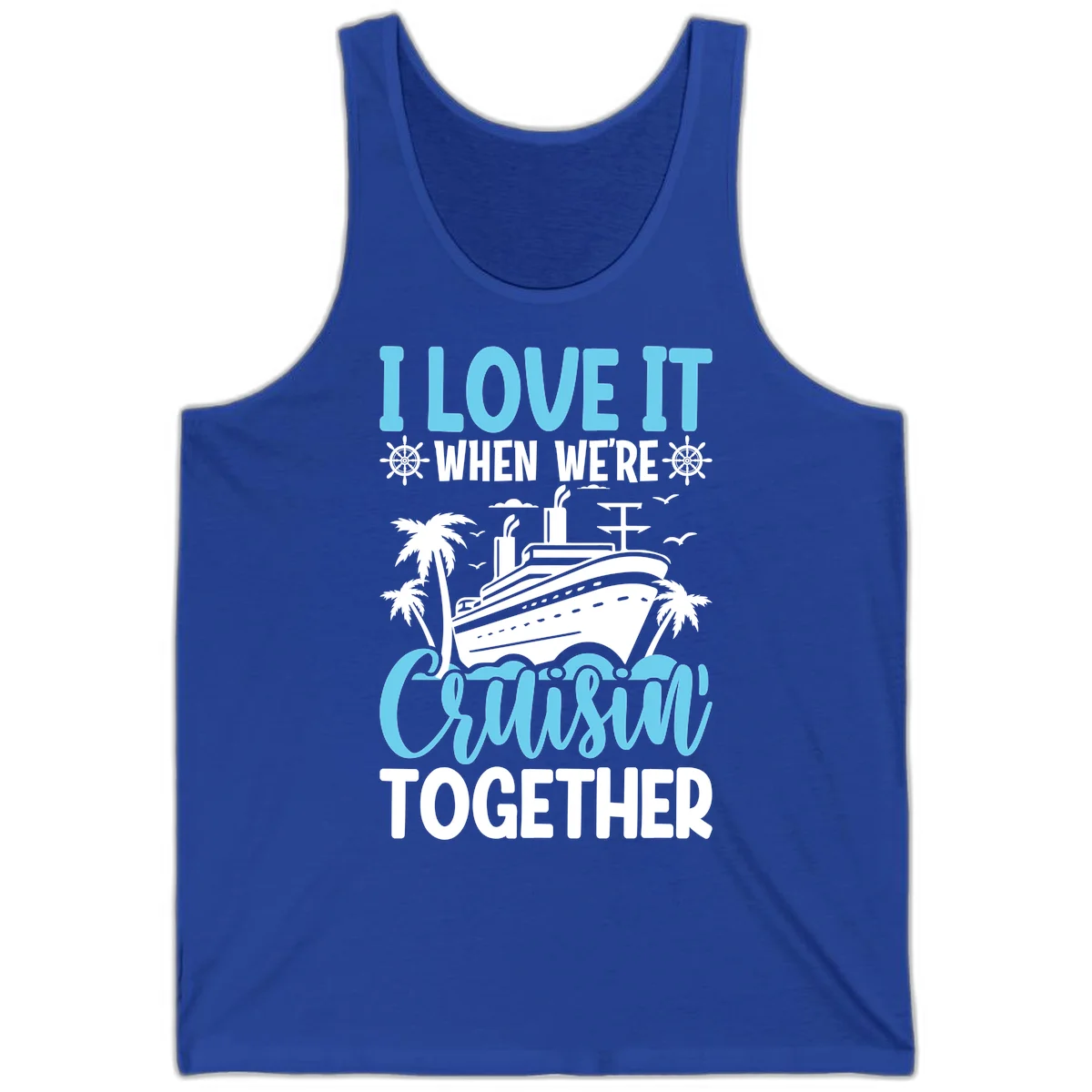 Cruising Together Nautical Design Tank Top in True Royal