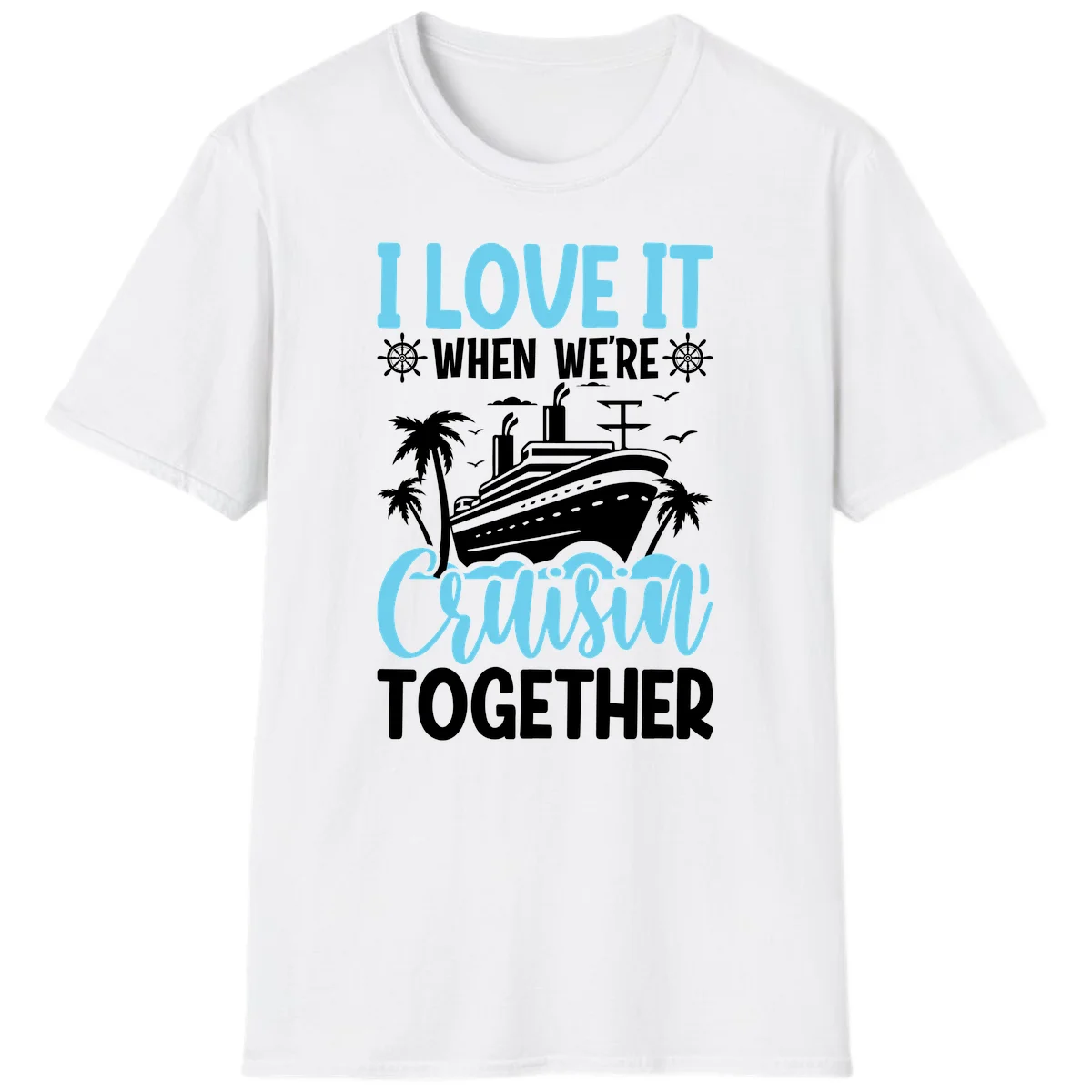 Cruising Together Nautical Design T-Shirt in White