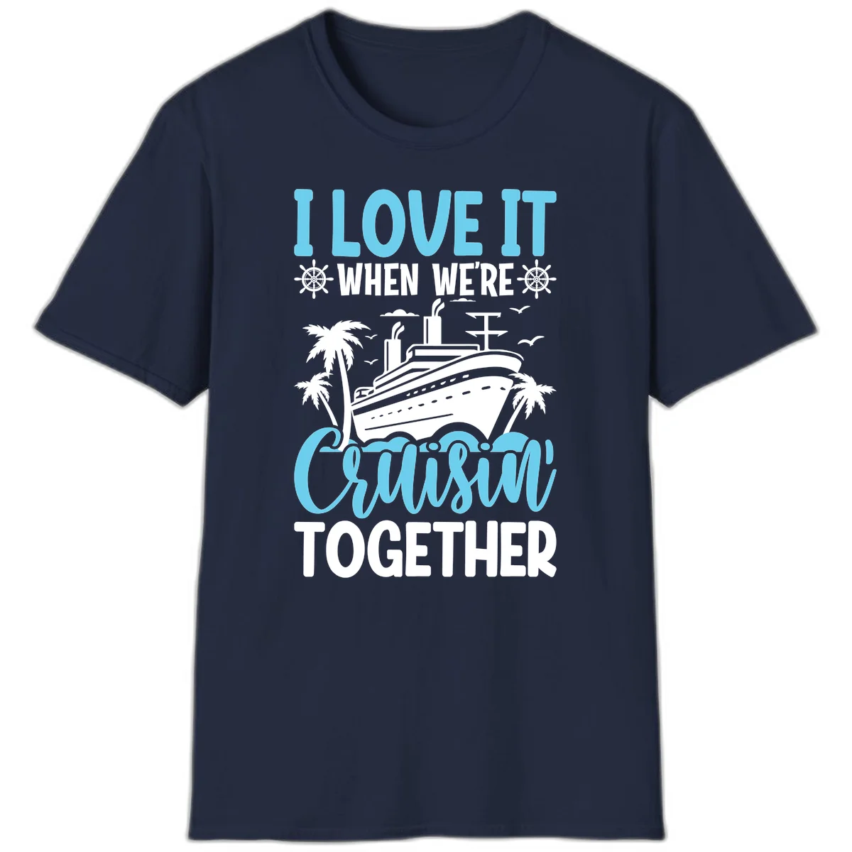Cruising Together Nautical Design T-Shirt in Navy
