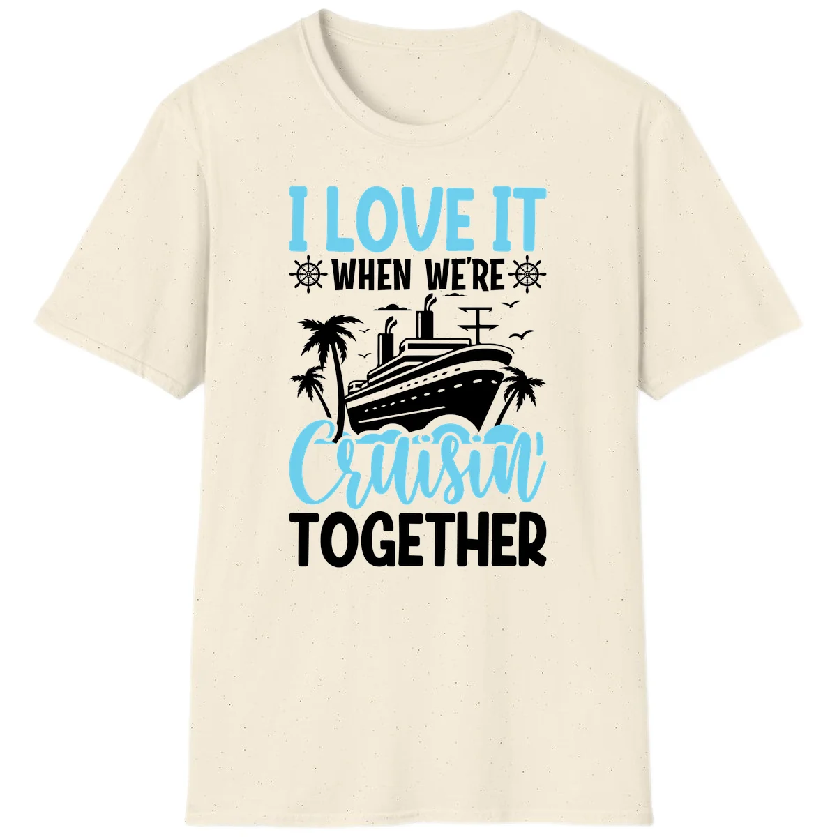 Cruising Together Nautical Design T-Shirt in Natural
