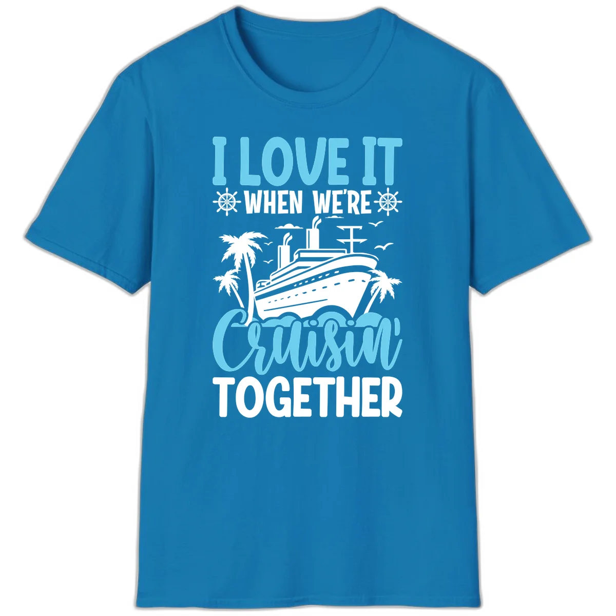 Cruising Together Nautical Design T-Shirt in Sapphire