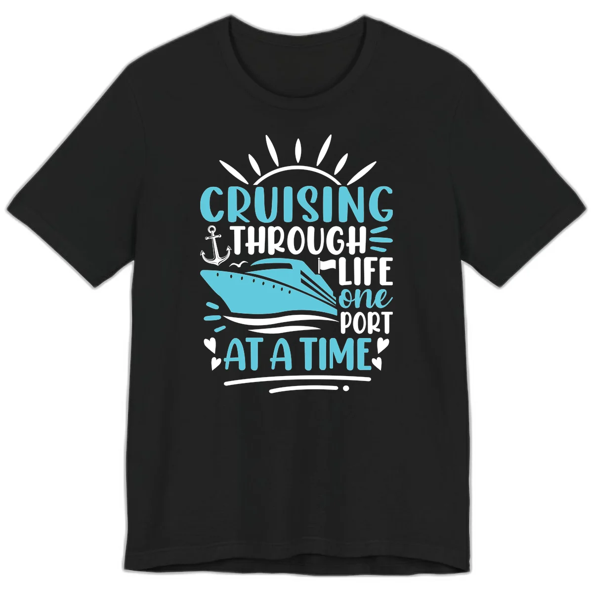 Cruising Through Life One Port At A Time Premium T-Shirt in Black
