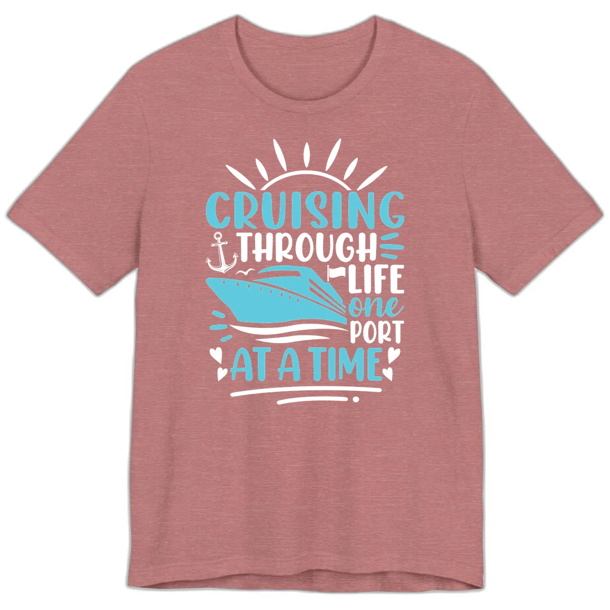 Cruising Through Life One Port At A Time Premium T-Shirt in Heather Mauve
