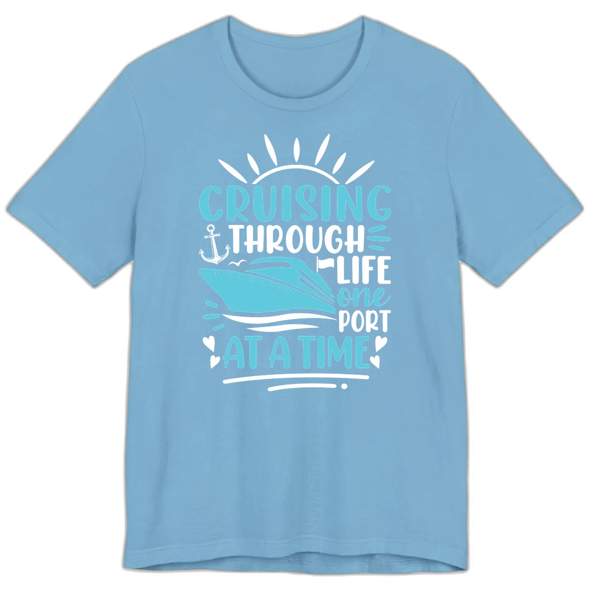 Cruising Through Life One Port At A Time Premium T-Shirt in Ocean Blue