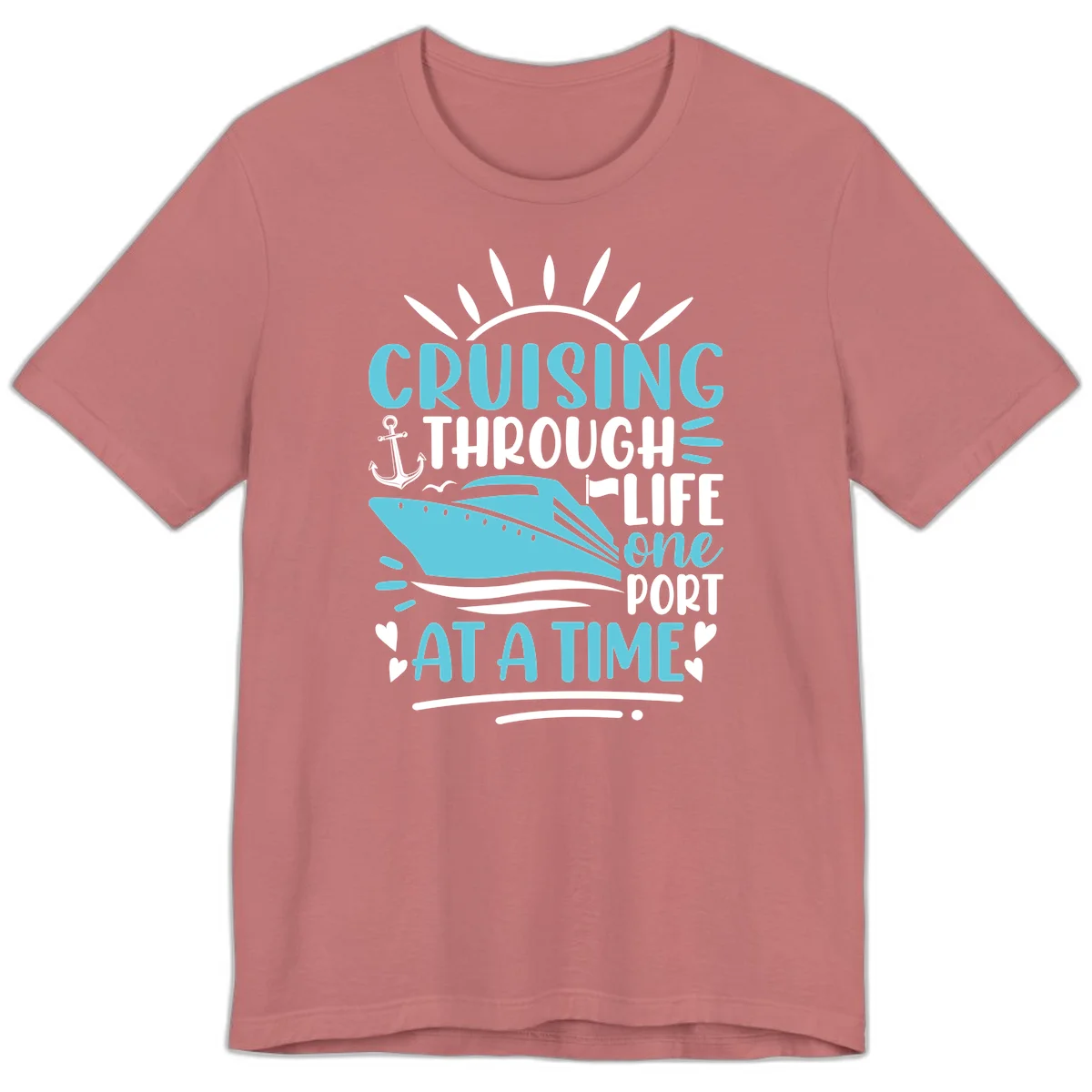 Cruising Through Life One Port At A Time Premium T-Shirt in Mauve