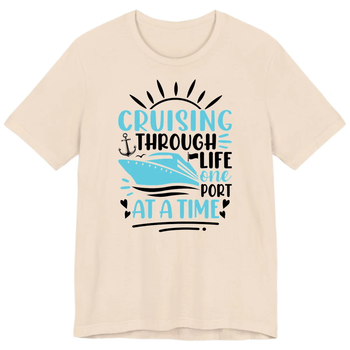 Cruising Through Life One Port At A Time Premium T-Shirt in Soft Cream