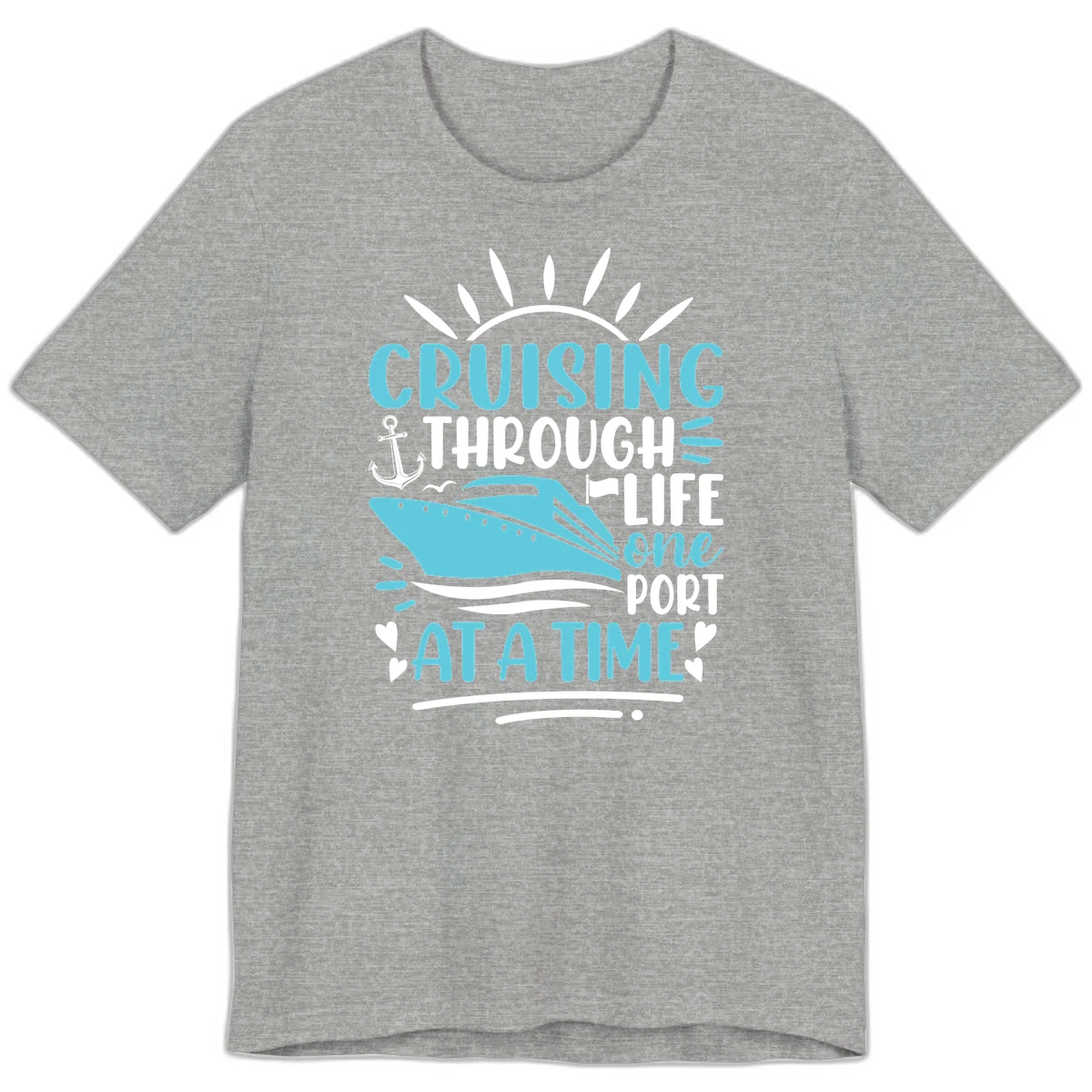 Cruising Through Life One Port At A Time Premium T-Shirt in Athletic Heather