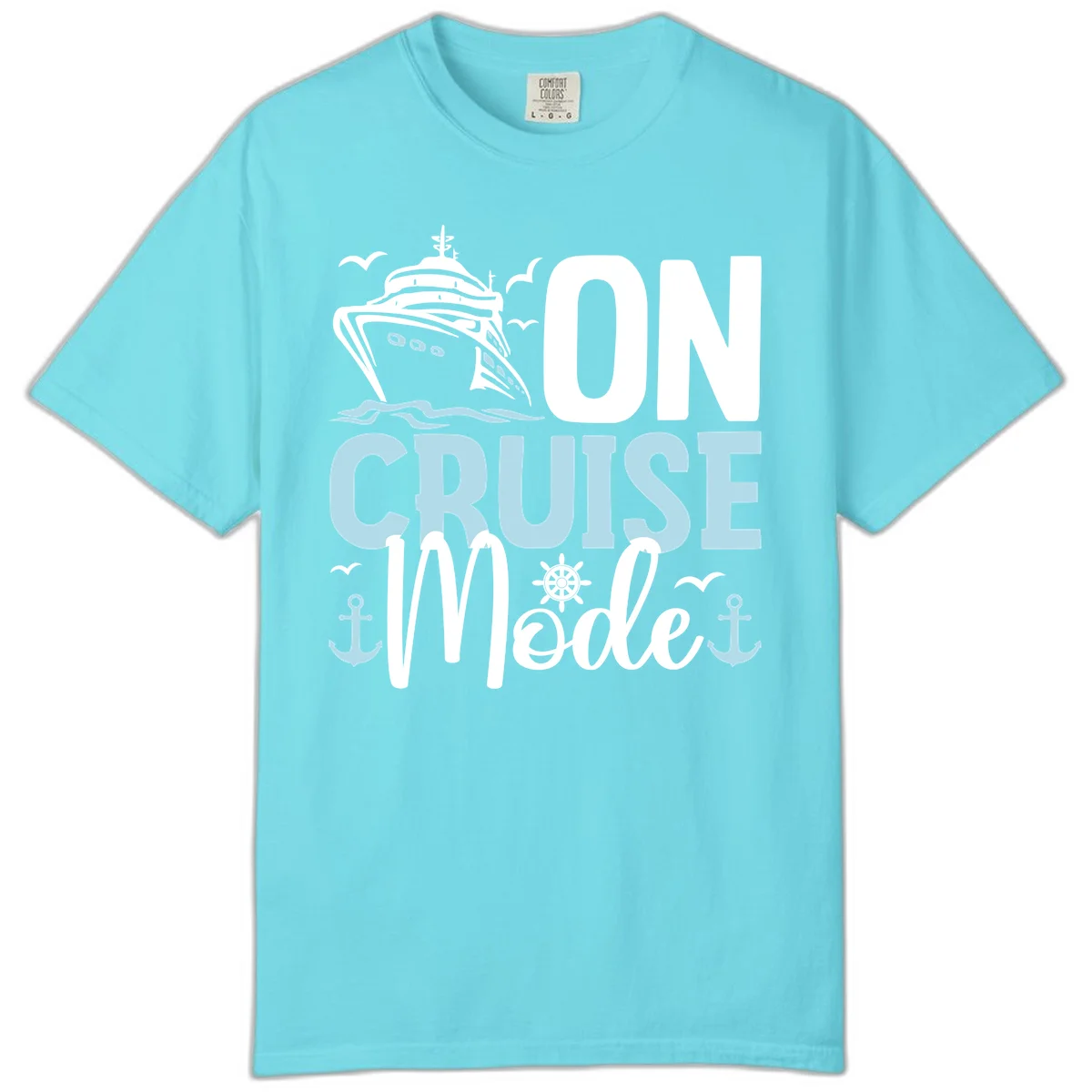 On Cruise Mode Comfort Colors T-Shirt in Lagoon Blue