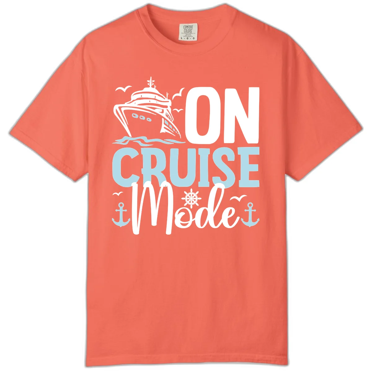 On Cruise Mode Comfort Colors T-Shirt in Bright Salmon