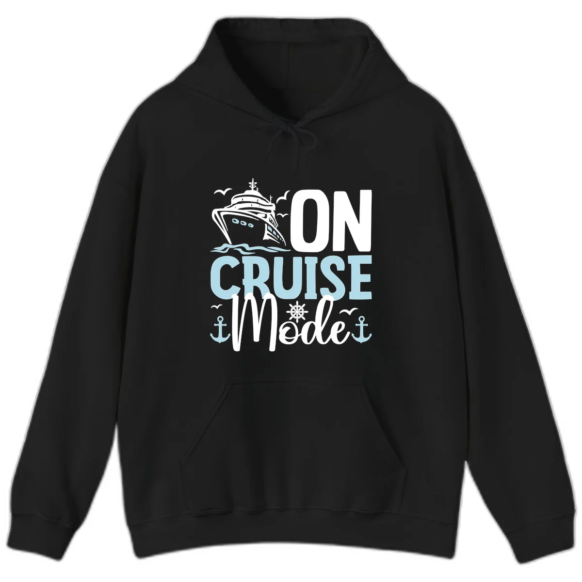 On Cruise Mode Vacation Hoodie in Black