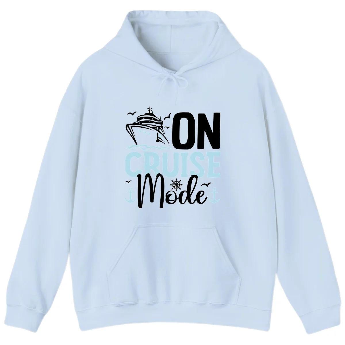 On Cruise Mode Vacation Hoodie in Light Blue